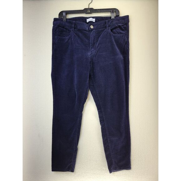 LOFT Women's  Corduroy Size 12/31 Navy Blue Curvy‎ Skinny Pants - Picture 1 of 11